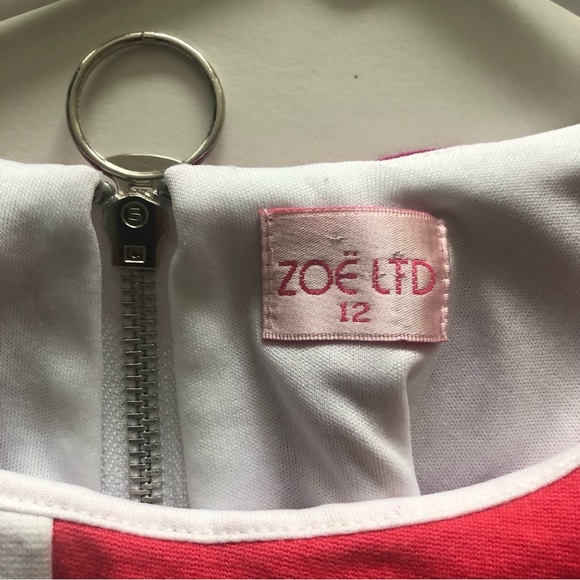 ZOE LTD Girls Pink Colorblock Dress Size 12 - Picture 4 of 6